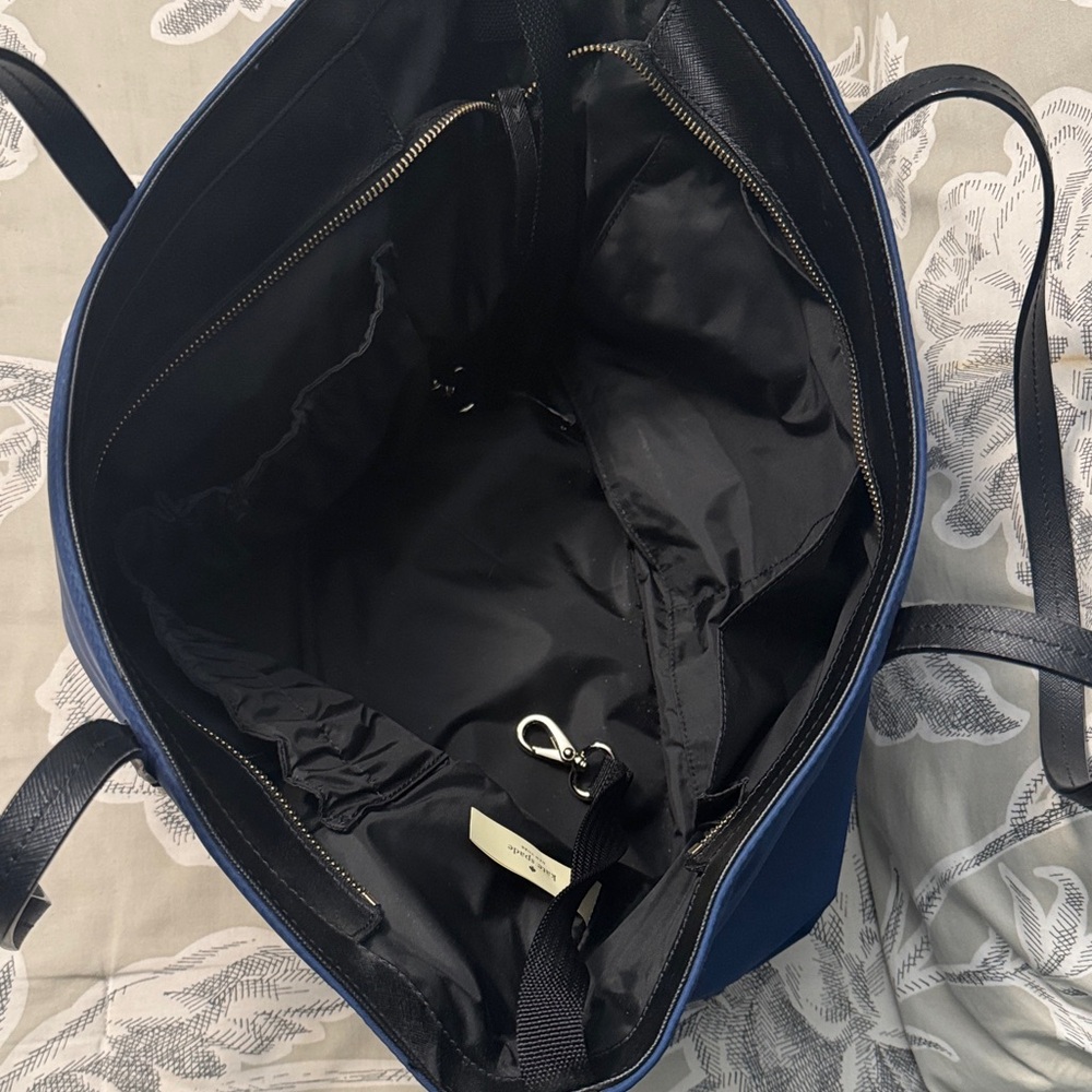 Kate Spade Midnight Blue Tote with Black Handles - Picture 2 of 3